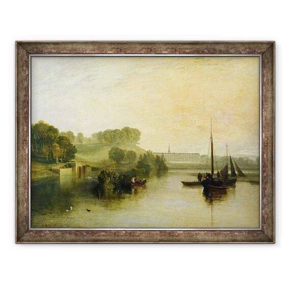 Tablou inramat - Joseph Mallord William Turner - Petworth, Sussex, Sediul Contelui de Egremont, Dimineata roua - - Roveli