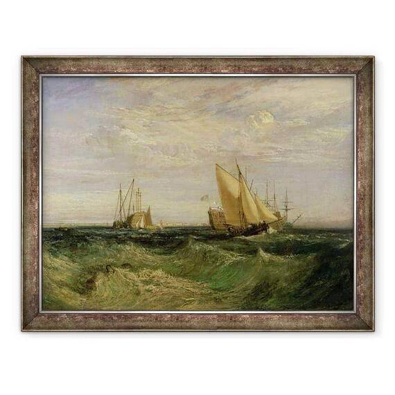 Tablou inramat - Joseph Mallord William Turner - Confluenta dintre Tamisa si Medway - - Roveli