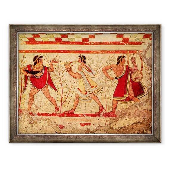 Tablou inramat - Etruscan - Muzicieni etrusci - - Roveli