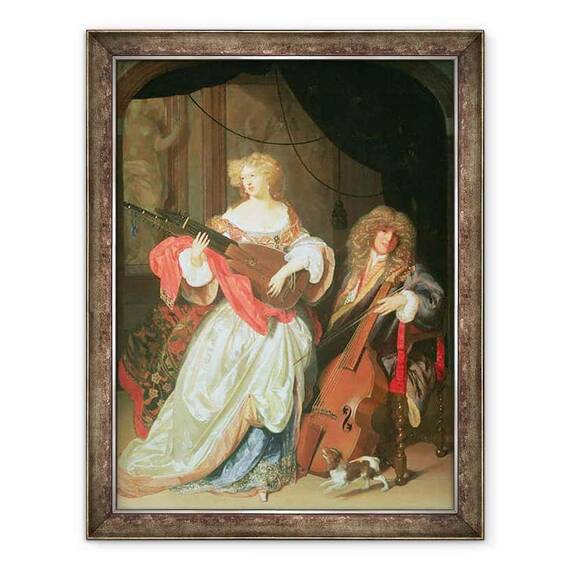 Tablou inramat - Adriaan van der Werff - Un cuplu care face muzica - - Roveli