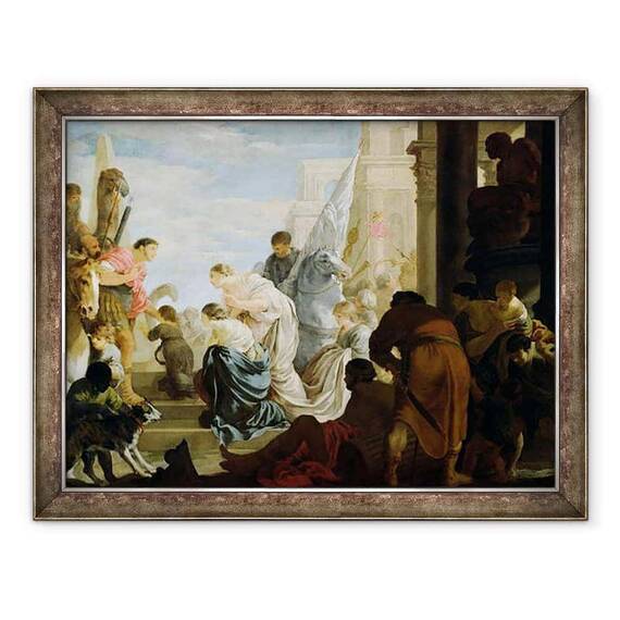 Tablou inramat - Sebastien Bourdon - intalnirea lui Anthony si Cleopatra - - Roveli