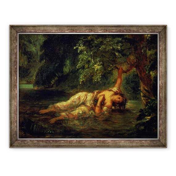 Tablou inramat - Ferdinand Victor Eugene Delacroix - Moartea lui Ophelia - - Roveli