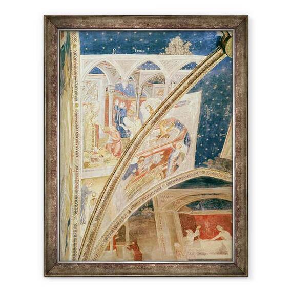 Tablou inramat - Matteo di Giovanetto da Viterbo - invierea fiului lui Nerva, lord de Tulle, detaliu din tavanul capelei Tinel cu scene din viata Sf. Martial - - Roveli
