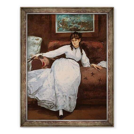Tablou inramat - Edouard Manet - Restul, portretul lui Berthe Morisot 1841-95 - - Roveli