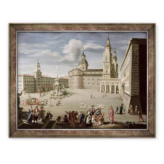 Tablou inramat - Christof Lederwasch - Hristos binecuvanteaza oamenii din Salzburg - - Roveli
