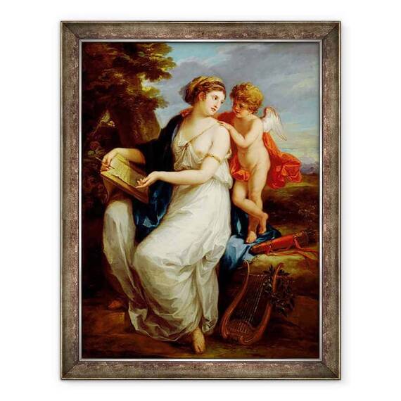 Tablou inramat - Angelica Kauffmann - Sappho inspirat de dragoste - - Roveli