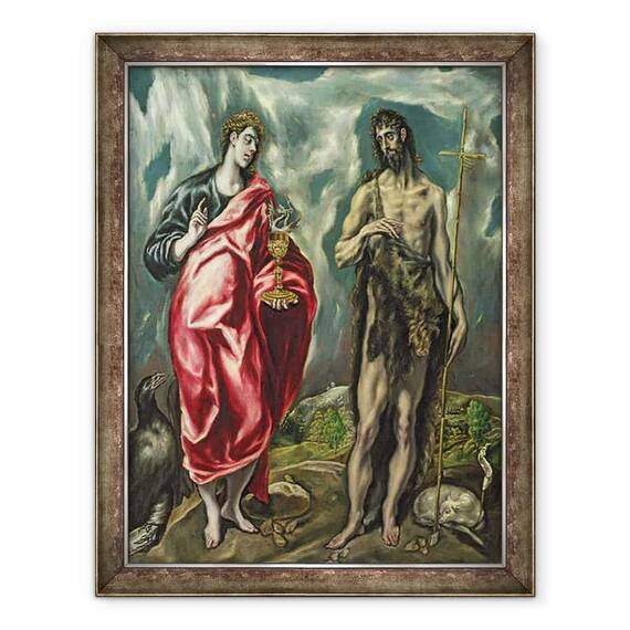 Tablou inramat - El Greco - Sfantul Ioan Evanghelistul si Sfantul Ioan Botezatorul - - Roveli