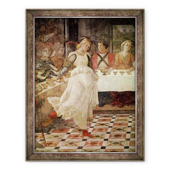 Tablou inramat - Fra Filippo Lippi - Salome dansand la Sarbatoarea lui Irod, detaliu al ciclului fresco al Vietilor SS. stefan si Ioan Botezatorul din capela principala - - Roveli