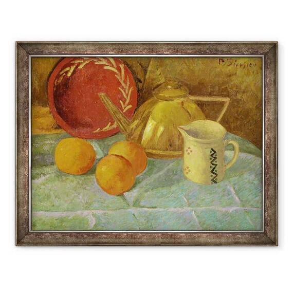 Tablou inramat - Paul Serusier - Natura moarta cu fructe si un ulcior sau sincronizare in galben - - Roveli