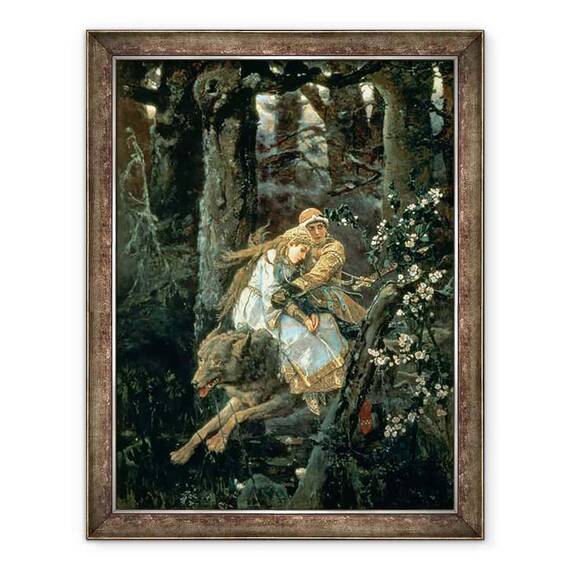 Tablou inramat - Victor Mikhailovich Vasnetsov - Printul Ivan pe Lupul Gri - - Roveli