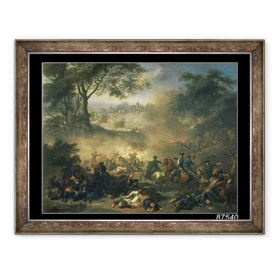 Tablou inramat - Jean-Marc Nattier - Batalia de la Poltava in 1709 - - Roveli