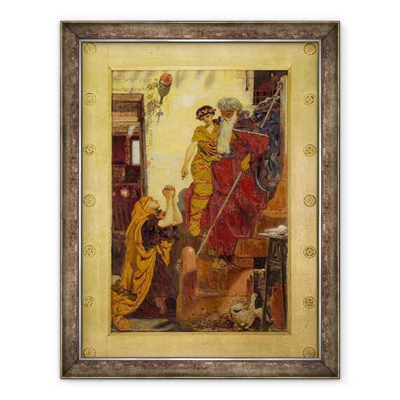 Tablou inramat - Ford Madox Brown - Ilie si Fiul Vaduvei - - Roveli