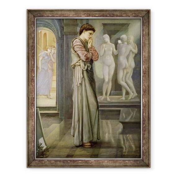 Tablou inramat - Edward Coley Burne-Jones - Pygmalion si imaginea, Dorintele inimii - - Roveli