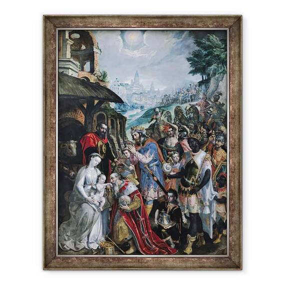 Tablou inramat - Maarten de Vos - Adorarea Magilor - - Roveli