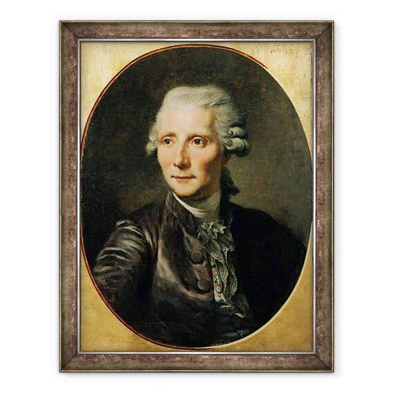 Tablou inramat - Paul Soyer - Portretul lui Pierre Augustin Caron de Beaumarchais 1732-99 dupa o pictura de Jean Baptiste Greuze - - Roveli
