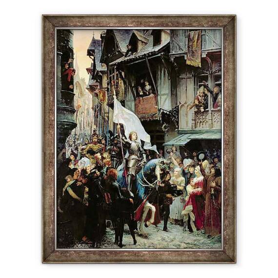 Tablou inramat - Jean-Jacques Scherrer - Intrarea Ioanei dArc 1412-31 in Orleans pe 8 mai 1429 - - Roveli