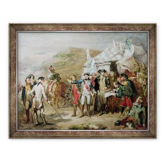 Tablou inramat - Louis Charles Auguste Couder - Schita pentru Batalia de la Yorktown, 1-17 octombrie 1781 - - Roveli
