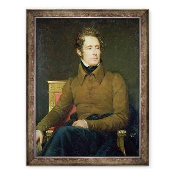 Tablou inramat - Baron Gerard, Francois Pascal Simon - Portret De Alphonse de Lamartine 1790-1869 - - Roveli