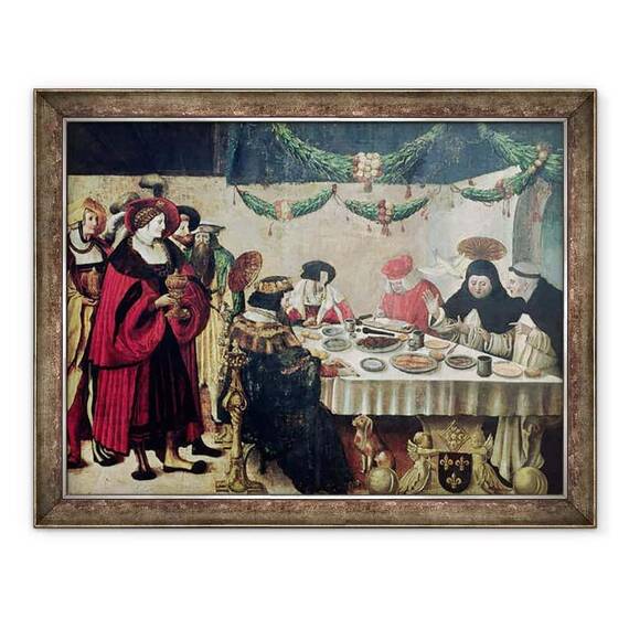 Tablou inramat - Niklaus Manuel - Sfantul Toma Aquino 1214-74 si Ludovic al IX-lea 1215-70 - - Roveli