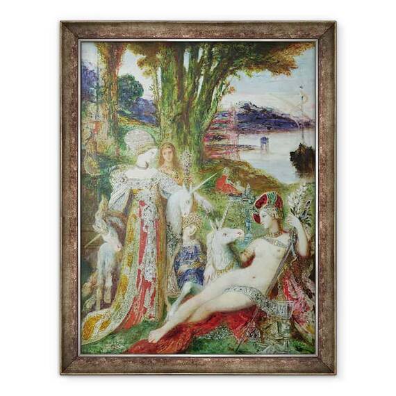 Tablou inramat - Gustave Moreau - Unicornii - - Roveli