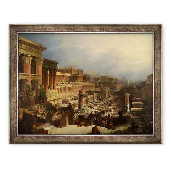 Tablou inramat - David Roberts - Plecarea israelitilor - - Roveli