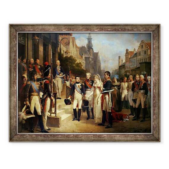 Tablou inramat - Nicolas Louis Francois Gosse - Napoleon Bonaparte si reginei Louisa a Prusiei, detaliu I - - Roveli