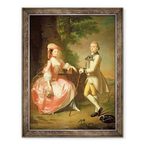 Tablou inramat - Thomas Hudson - Sir John Pole, al 5-lea baronet, si sotia sa, Elizabeth - - Roveli