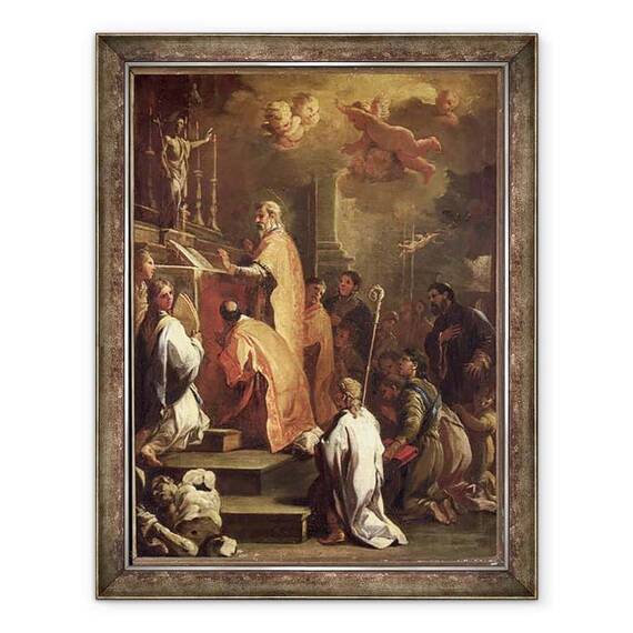 Tablou inramat - Luca Giordano - Liturghia Sfantului Grigorie - - Roveli