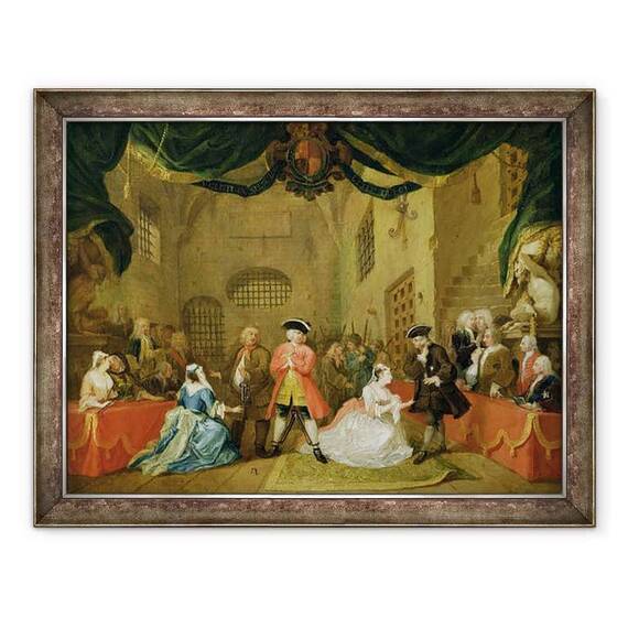 Tablou inramat - William Hogarth - Opera Cersetorului, Scena III, Actul XI - - Roveli