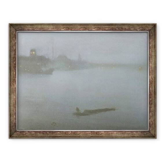 Tablou inramat - James Abbott McNeill Whistler - Tamisa - Nocturne in albastru si argint - - Roveli