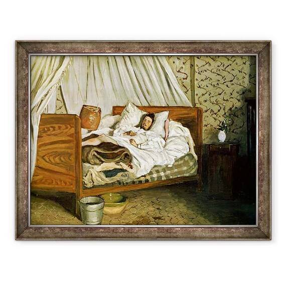 Tablou inramat - Jean Frederic Bazille - Ambulanta improvizata, Pictorul Monet ranit la Chailly-en-Biere - - Roveli