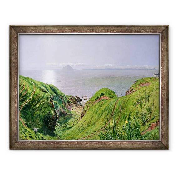 Tablou inramat - William Bell Scott - O vedere de Ailsa Craig si Insula Arran - - Roveli