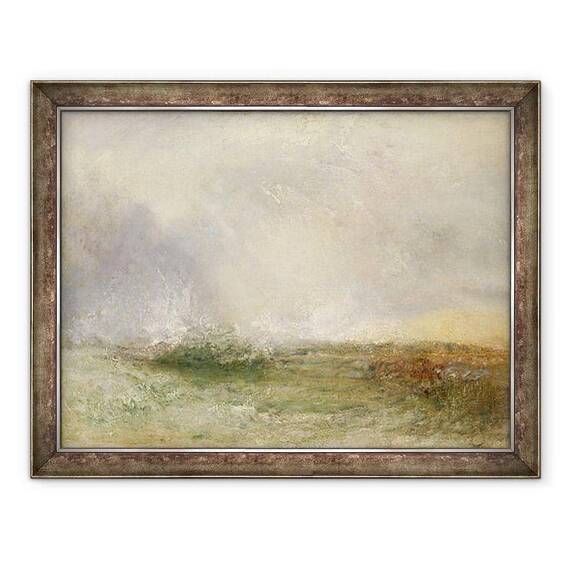 Tablou inramat - Joseph Mallord William Turner - Stormy Sea Breaking pe un mal - - Roveli