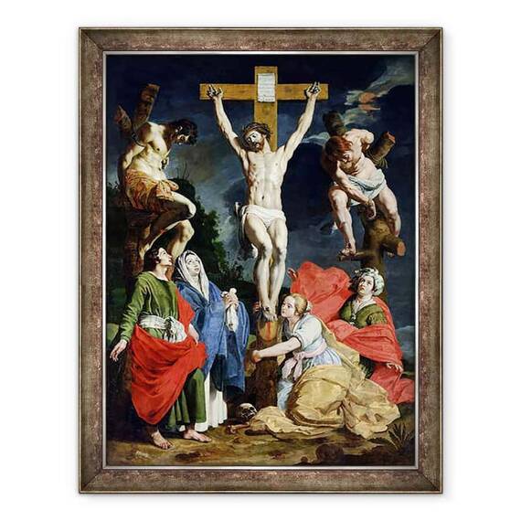 Tablou inramat - Abraham Janssens van Nuyssen - Calvarul - - Roveli