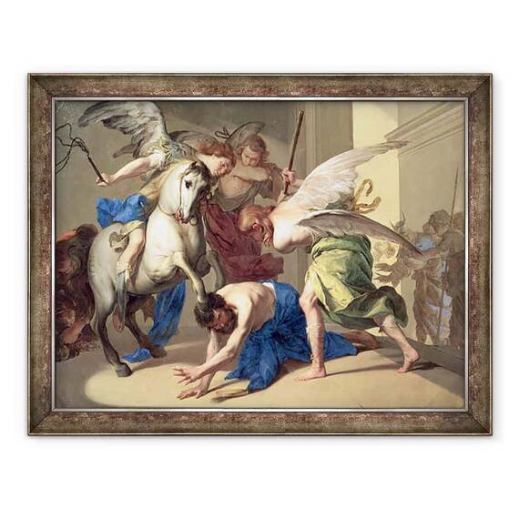 Tablou inramat - Bernardo Cavallino - Expulzarea lui Heliodor din Templu - - Roveli
