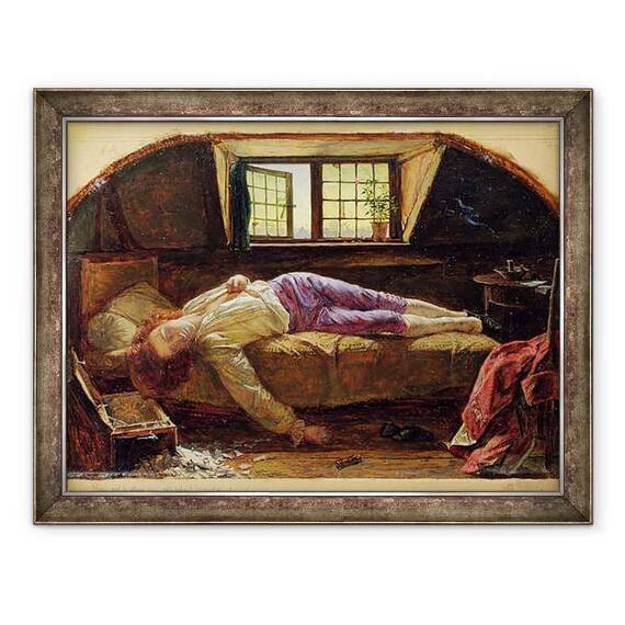 Tablou inramat - Henry Wallis - Moartea lui Chatterton - - Roveli
