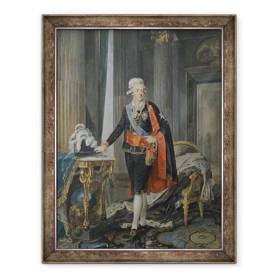 Tablou inramat - Niclas II Lafrensen - Regele Gustav al III-lea al Suediei 1746-92 1792 - - Roveli