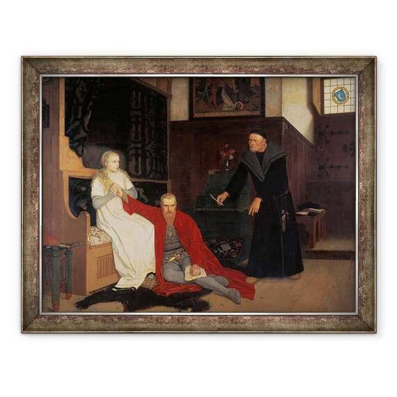 Tablou inramat - Georg Rosen - Regele Erik al XIV-lea al Suediei 1533-77 1871 - - Roveli