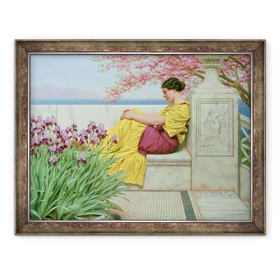 Tablou inramat - John William Godward - Sub Floarea care atarna pe crengile - - Roveli