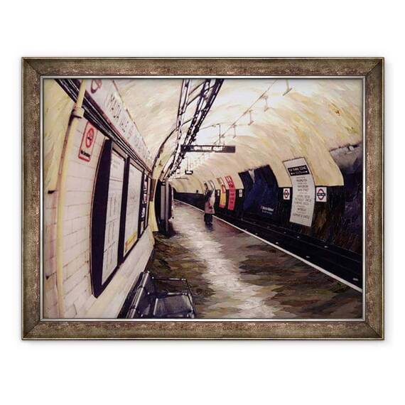 Tablou inramat - Ellen Golla - Asteptare pentru un tren merge spre sud - - Roveli