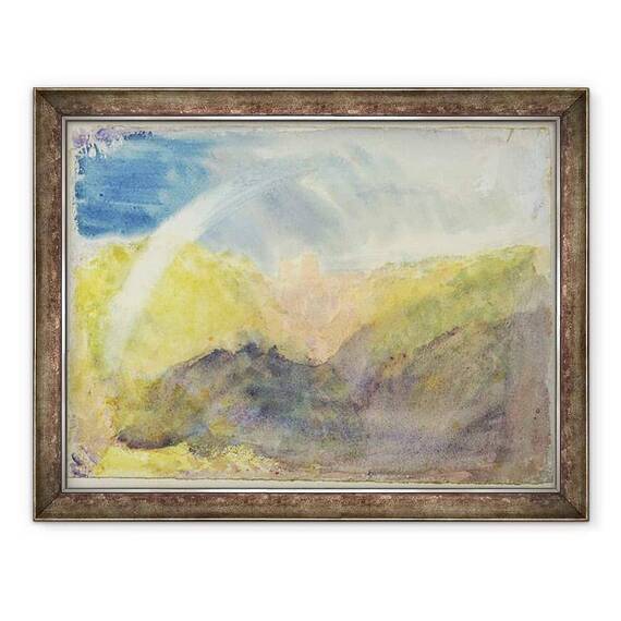 Tablou inramat - Joseph Mallord William Turner - Castelul Crichton Peisaj montan cu un curcubeu c.1818 - - Roveli
