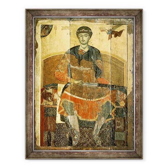 Tablou inramat - Scoala Vladimir-Suzdal - Sfantul Dimitrie din Salonica - - Roveli