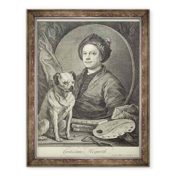 Tablou inramat - William Hogarth - Autoportret - - Roveli
