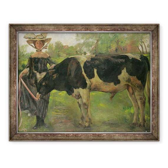 Tablou inramat - Lovis Corinth - Pictorul Charlotte Berend Cu Un Taur - - Roveli