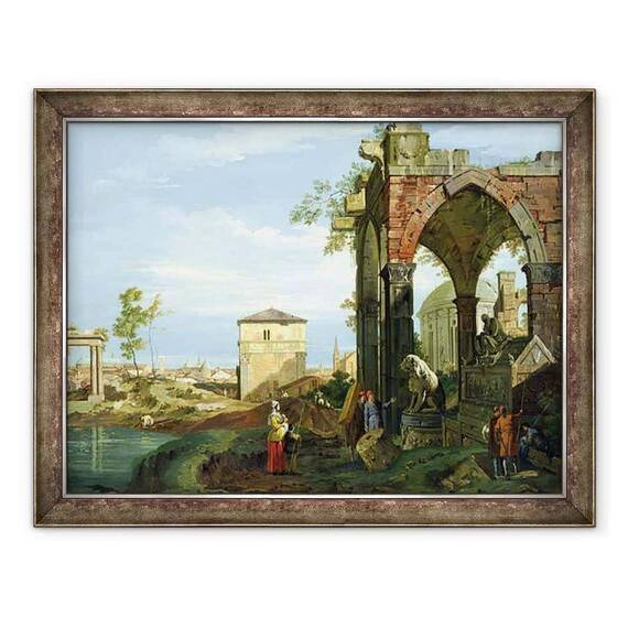 Tablou inramat - Canaletto - Capriccio cu motive din Padova - - Roveli