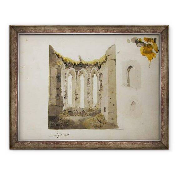 Tablou inramat - Caspar David Friedrich - Ruinele unui cor gotic - - Roveli