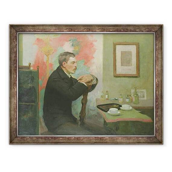 Tablou inramat - Alfred Mohrbutter - Pictorul Julius Wohlers in studioul sau - - Roveli