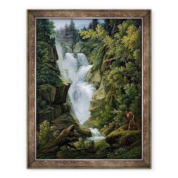 Tablou inramat - Joseph Anton Koch - Cascada din Berna Highlands - - Roveli
