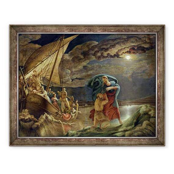Tablou inramat - Philipp Otto Runge - Peter merge pe apa - - Roveli