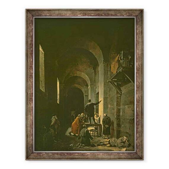 Tablou inramat - Francois-Marius Granet - Jacques de Stella 1596-1657 in inchisoare - - Roveli